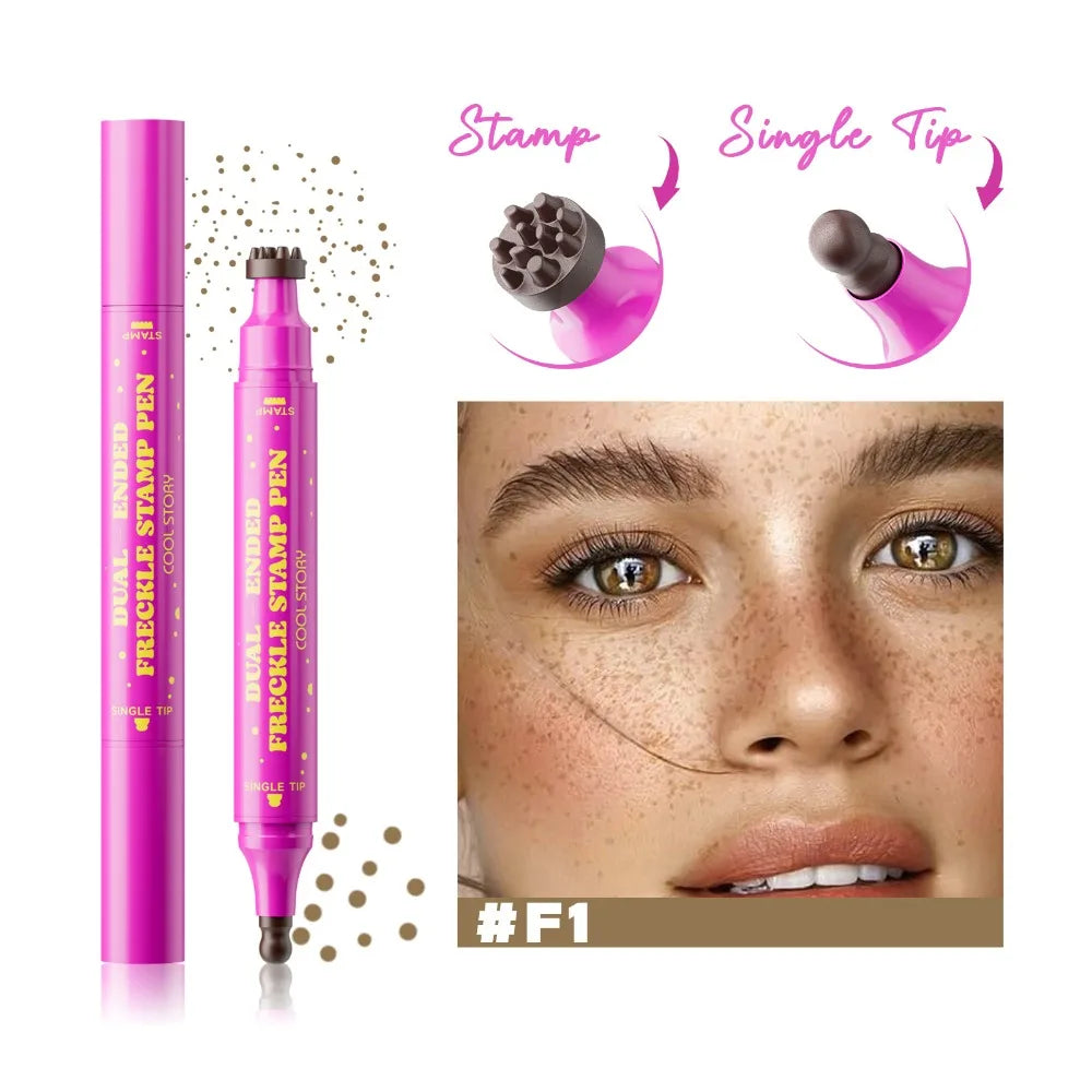 High Quality Dual-Ended Faux Freckle Stamp Smudge-proof Fast-drying Freckle Makeup Pencil Waterproof Long Lasting Freckle Pen