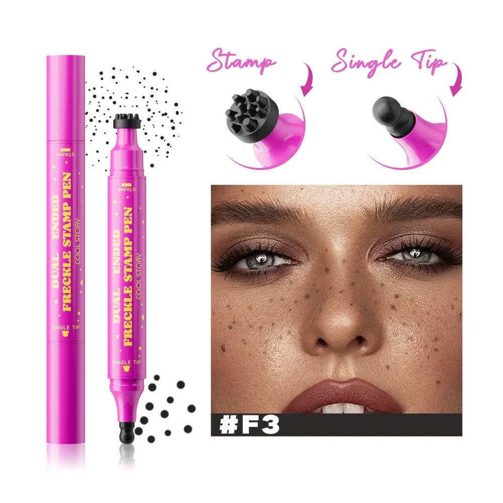 High Quality Dual-Ended Faux Freckle Stamp Smudge-proof Fast-drying Freckle Makeup Pencil Waterproof Long Lasting Freckle Pen