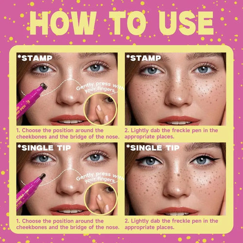 High Quality Dual-Ended Faux Freckle Stamp Smudge-proof Fast-drying Freckle Makeup Pencil Waterproof Long Lasting Freckle Pen