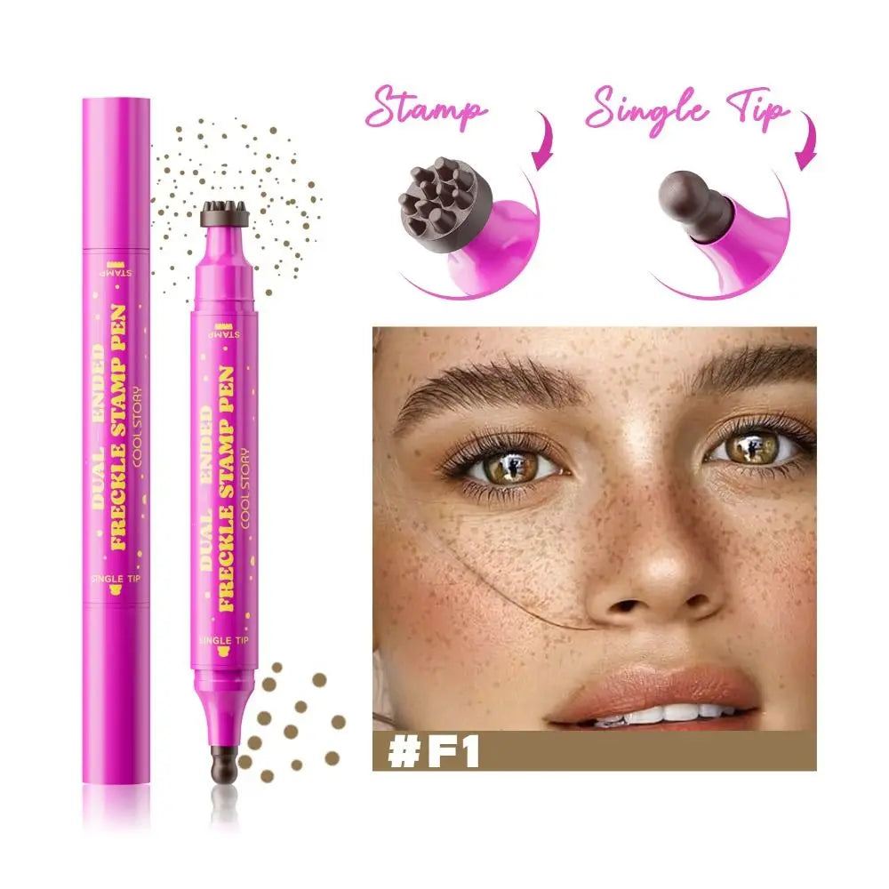 High Quality Dual-Ended Faux Freckle Stamp Smudge-proof Fast-drying Freckle Makeup Pencil Waterproof Long Lasting Freckle Pen