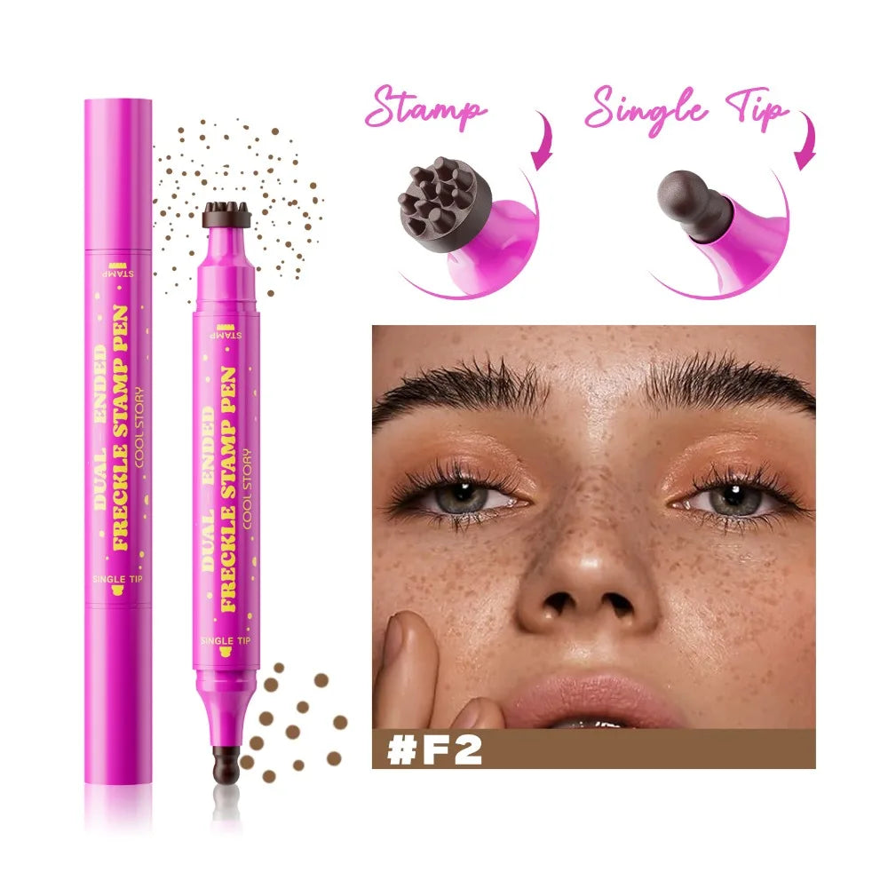 High Quality Dual-Ended Faux Freckle Stamp Smudge-proof Fast-drying Freckle Makeup Pencil Waterproof Long Lasting Freckle Pen