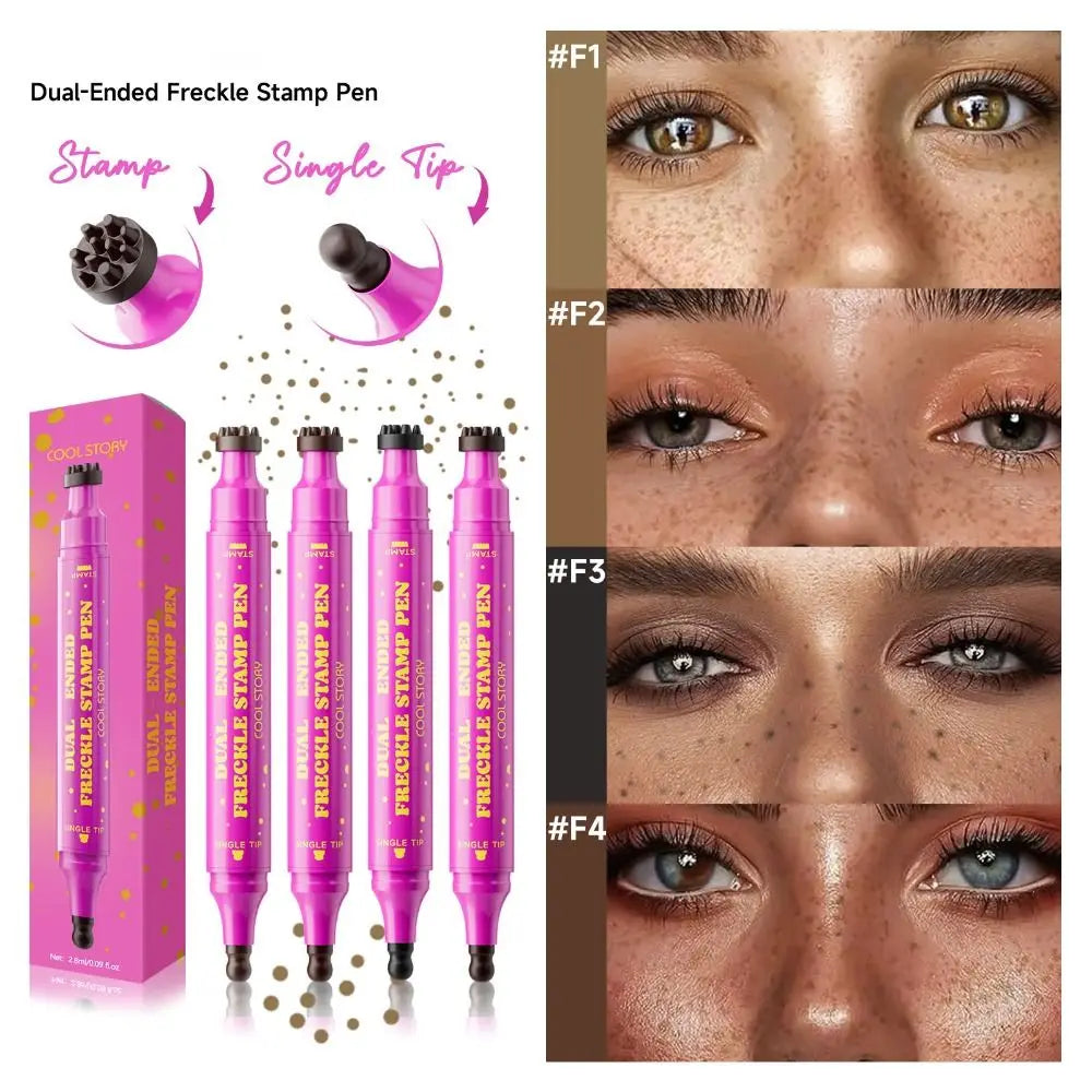 High Quality Dual-Ended Faux Freckle Stamp Smudge-proof Fast-drying Freckle Makeup Pencil Waterproof Long Lasting Freckle Pen